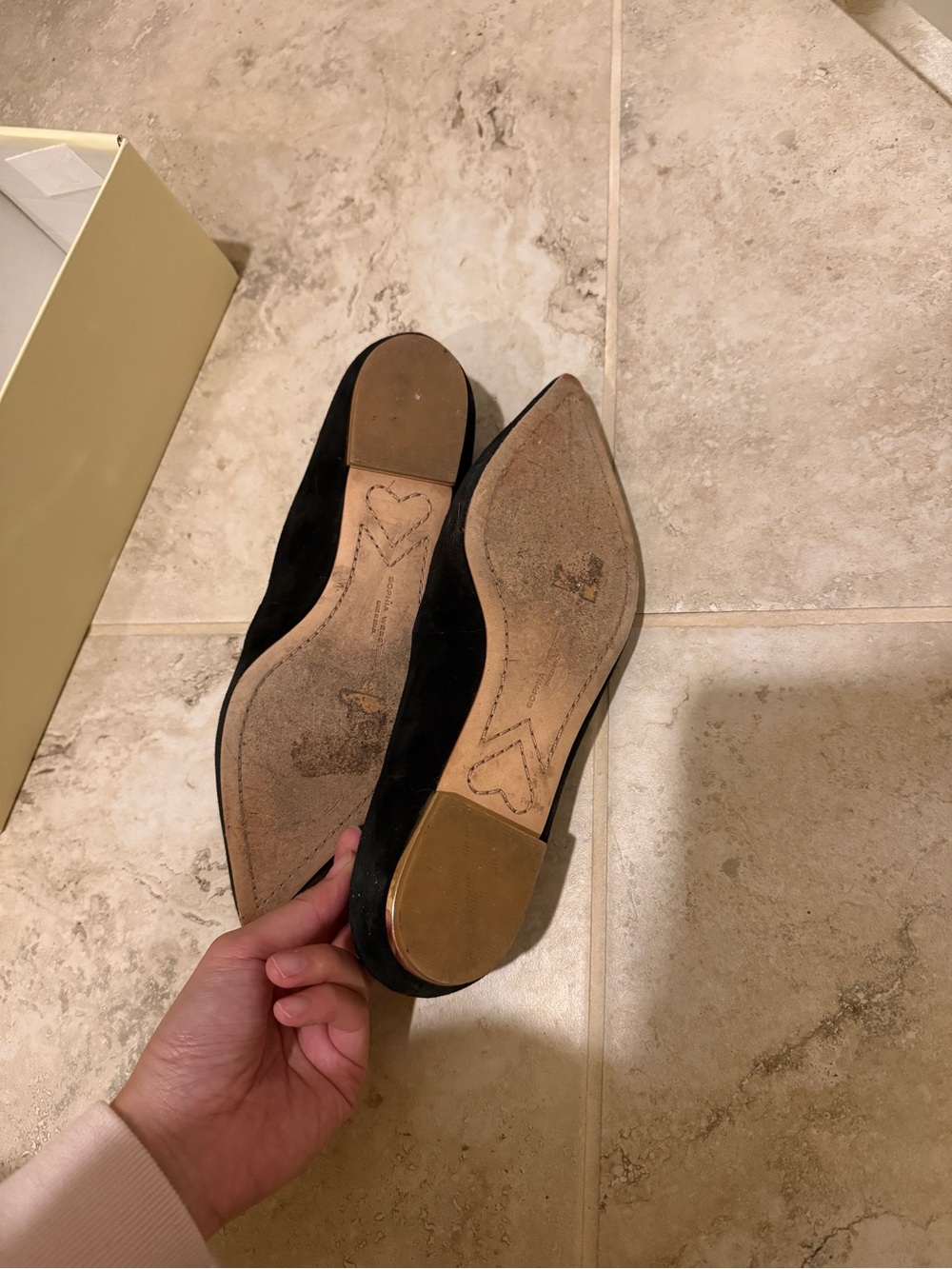 Sophia Webster Black Pointed Flats with Silver Wing Embroidery - Picture 2 of 3